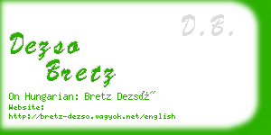 dezso bretz business card